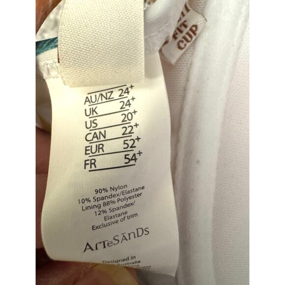 Artesands April Spritz White Degas Bikini Top PLUS US 20+ Cup D/DD MSRP $95 NEW - Picture 6 of 11